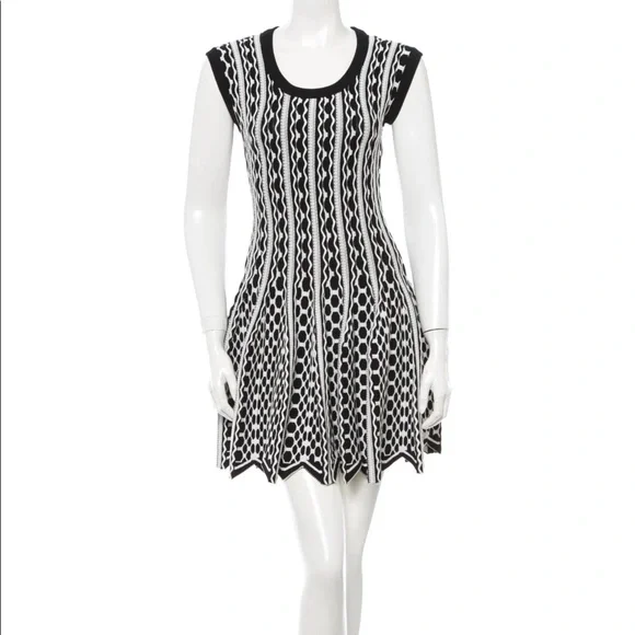 green emerald velvet dress Alaia Fit And Flare Knit Dress
